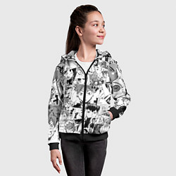 Толстовка на молнии детская Волейбол!! pattern, цвет: 3D-черный — фото 2