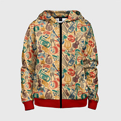 Детская толстовка на молнии Инструменты Музыкальные