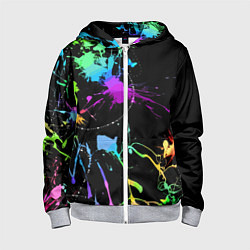 Толстовка на молнии детская Neon vanguard fashion pattern, цвет: 3D-меланж