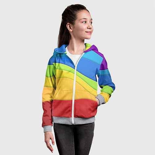 Детская толстовка на молнии Fashion pattern 2022 Wave / 3D-Меланж – фото 4