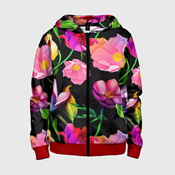 Детская толстовка на молнии Цветочный узор Floral pattern