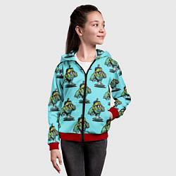 Толстовка на молнии детская БАНКА НА СКЕЙТБОРДЕ, цвет: 3D-красный — фото 2