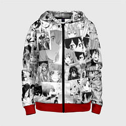 Толстовка на молнии детская Восхождение героя щита паттерн, цвет: 3D-красный