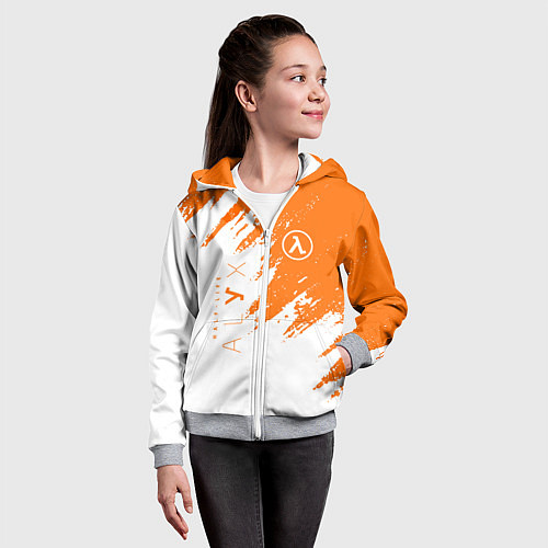 Детская толстовка на молнии Half-life texture / 3D-Меланж – фото 4