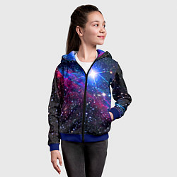 Толстовка на молнии детская Открытый космос Star Neon, цвет: 3D-синий — фото 2