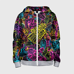 Толстовка на молнии детская Cyber space pattern Fashion 3022, цвет: 3D-меланж