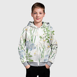 Толстовка на молнии детская Цветы Утонченные и Яркие, цвет: 3D-меланж — фото 2