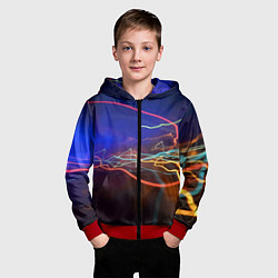 Толстовка на молнии детская Neon vanguard pattern Lightning Fashion 2023, цвет: 3D-красный — фото 2