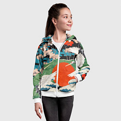 Толстовка на молнии детская Воспоминания об Японии, цвет: 3D-белый — фото 2