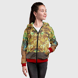 Толстовка на молнии детская Абстрактный,цветной графический узор, цвет: 3D-красный — фото 2