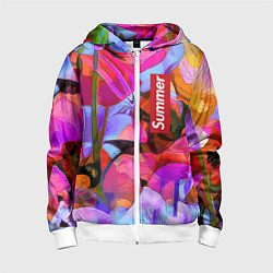 Детская толстовка на молнии Красочный летний цветочный паттерн Summer color pa