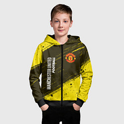 Толстовка на молнии детская MANCHESTER UNITED Football - Краска, цвет: 3D-черный — фото 2