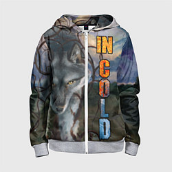 Толстовка на молнии детская IN COLD wolf with logo, цвет: 3D-меланж