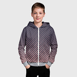 Толстовка на молнии детская Паттерн в горошек, цвет: 3D-меланж — фото 2