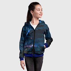 Толстовка на молнии детская Мальчик смотрит в небо, цвет: 3D-синий — фото 2