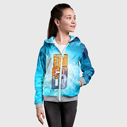 Толстовка на молнии детская IN COLD logo with blue ice, цвет: 3D-меланж — фото 2
