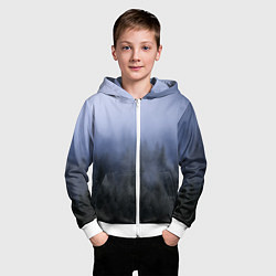 Толстовка на молнии детская Лес в ночи, цвет: 3D-белый — фото 2