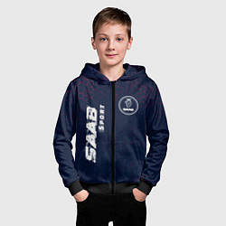Толстовка на молнии детская СААБ SAAB Sport Графика, цвет: 3D-черный — фото 2
