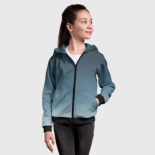 Детская толстовка на молнии GRADIENT shades of blue / 3D-Черный – фото 4