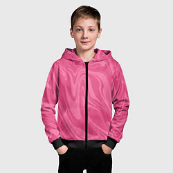 Толстовка на молнии детская РОЗОВЫЕ РАЗВОДЫ КРАСКИ МРАМОРНЫЙ, цвет: 3D-черный — фото 2