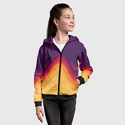 Толстовка на молнии детская Волны песка и лавы, цвет: 3D-черный — фото 2