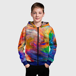 Толстовка на молнии детская MULTICOLORED SWIRLS, цвет: 3D-синий — фото 2