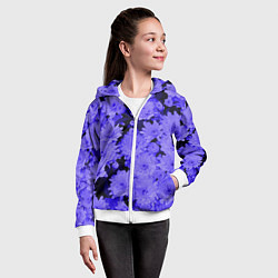 Толстовка на молнии детская Хризантемы Сhrysanthemums, цвет: 3D-белый — фото 2