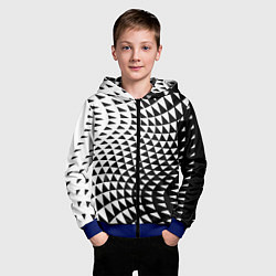Толстовка на молнии детская Минималистический авангардный паттерн, цвет: 3D-синий — фото 2