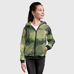 Толстовка на молнии детская 3д полигоны - камуфляж, цвет: 3D-черный — фото 2