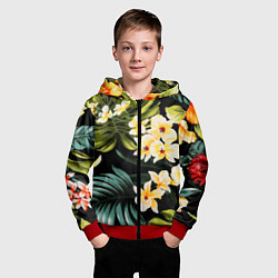 Толстовка на молнии детская Vanguard floral composition Summer, цвет: 3D-красный — фото 2