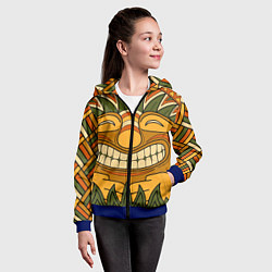 Толстовка на молнии детская Polynesian tiki LUCKY, цвет: 3D-синий — фото 2