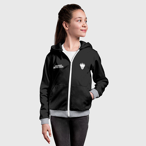 Детская толстовка на молнии C логотипом Boris Brejcha / 3D-Меланж – фото 4