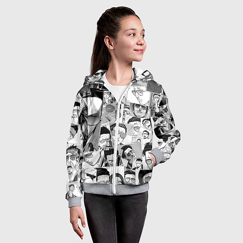 Детская толстовка на молнии Путь домохозяина паттерн / 3D-Меланж – фото 4