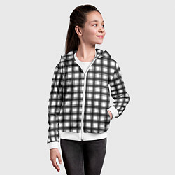 Толстовка на молнии детская Black and white trendy checkered pattern, цвет: 3D-белый — фото 2