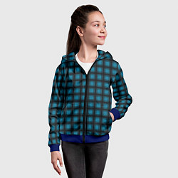 Толстовка на молнии детская Black and blue plaid, цвет: 3D-синий — фото 2