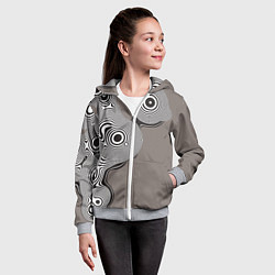 Толстовка на молнии детская Абстрактные круги-линии, цвет: 3D-меланж — фото 2