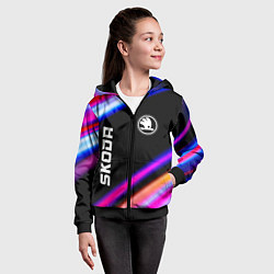 Толстовка на молнии детская Skoda Speed Lights, цвет: 3D-черный — фото 2