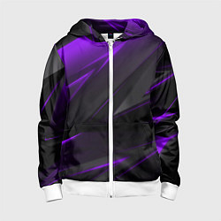 Толстовка на молнии детская Geometry Черный и фиолетовый, цвет: 3D-белый