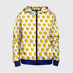 Толстовка на молнии детская Ути белый, цвет: 3D-синий