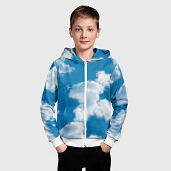 Толстовка на молнии детская Небо в облаках, цвет: 3D-белый — фото 2
