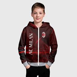 Толстовка на молнии детская Ac milan Соты, цвет: 3D-меланж — фото 2