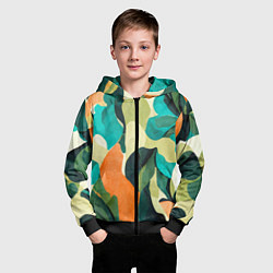 Толстовка на молнии детская Multicoloured camouflage, цвет: 3D-черный — фото 2