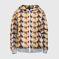 Толстовка на молнии детская Тарталья лицо МЕМ Genshin Impact, цвет: 3D-меланж