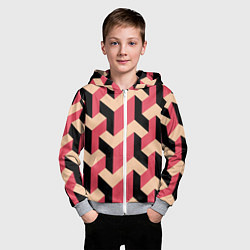 Толстовка на молнии детская Объемный геометрический узор geometry, цвет: 3D-меланж — фото 2