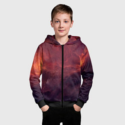 Толстовка на молнии детская Галактический пожар, цвет: 3D-черный — фото 2