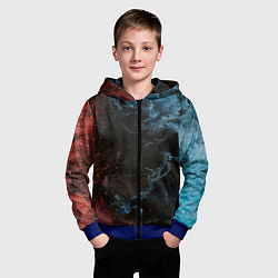 Толстовка на молнии детская Тьма и краски, цвет: 3D-синий — фото 2