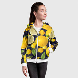 Толстовка на молнии детская Лимонные дольки, цвет: 3D-белый — фото 2