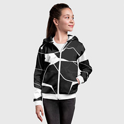 Толстовка на молнии детская Черно-белая классика, цвет: 3D-белый — фото 2