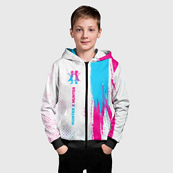 Толстовка на молнии детская Hunter x Hunter neon gradient style: по-вертикали, цвет: 3D-черный — фото 2