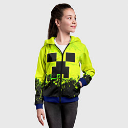 Толстовка на молнии детская Creeper neon, цвет: 3D-синий — фото 2
